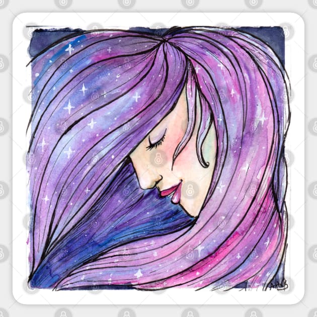 Galaxy hair Sticker by DarkMysteryCat